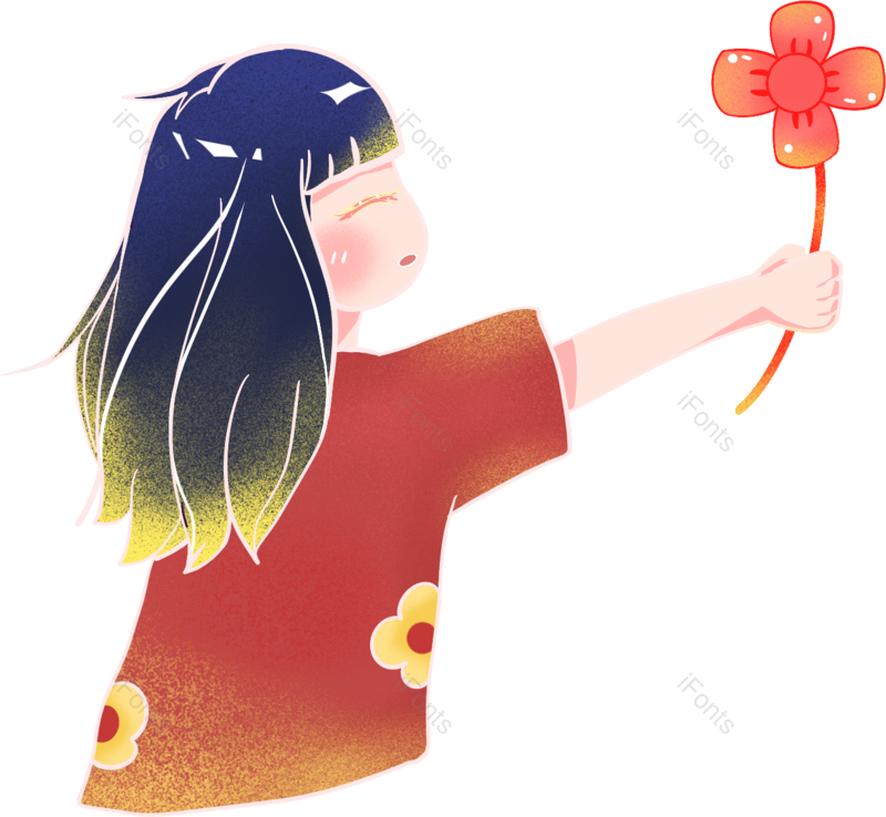 元素图片,插画元素,人物PNG,女孩免抠素材